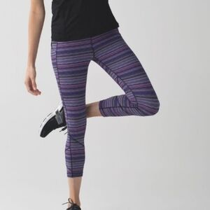 Lululemon Pace Rival Crop 22” Space Dye Twist Purple Blue Size 4 Running Legging